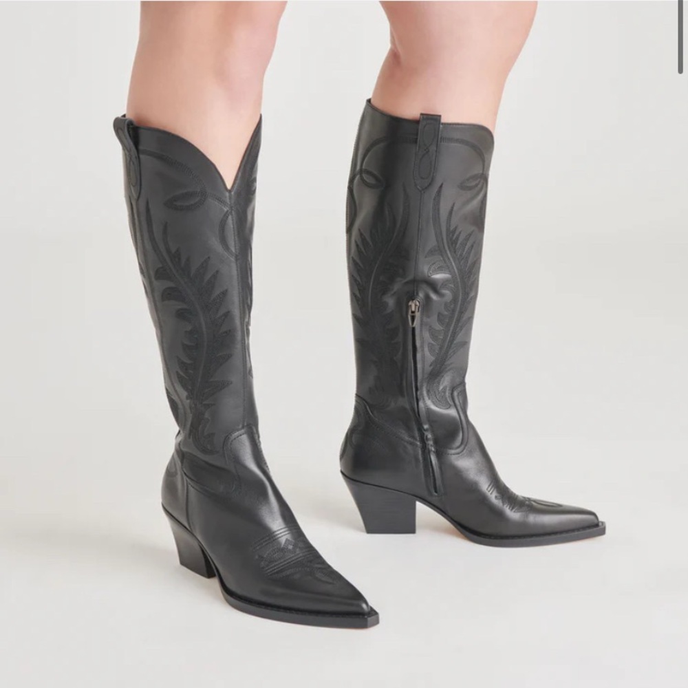 Dolce Vita Black Western Leather Boots